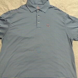 Rhoback Men's Blue Striped Polo Shirt